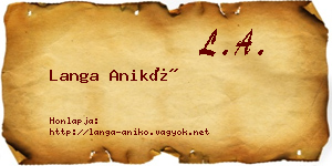 Langa Anikó névjegykártya